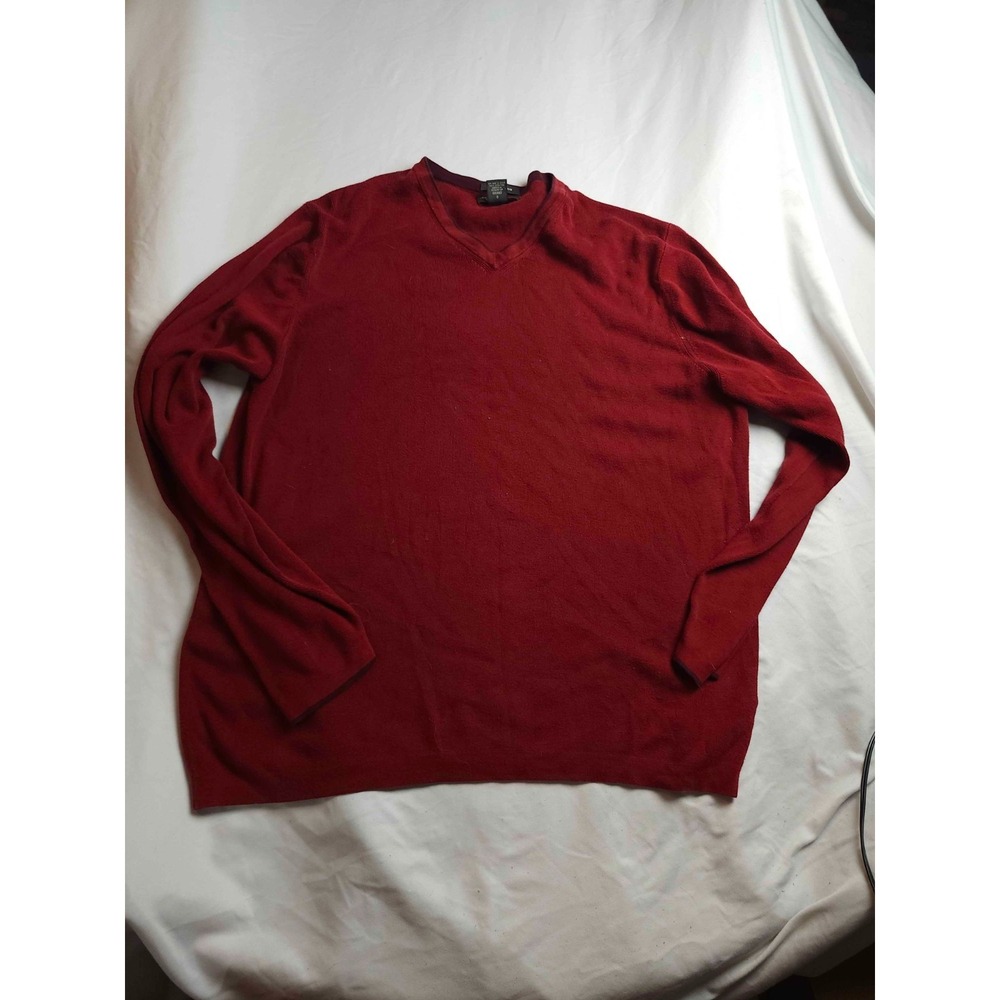 Eddie Bauer Sweater Mens Tall L Red Minimalist Business Casual Winter Layering
